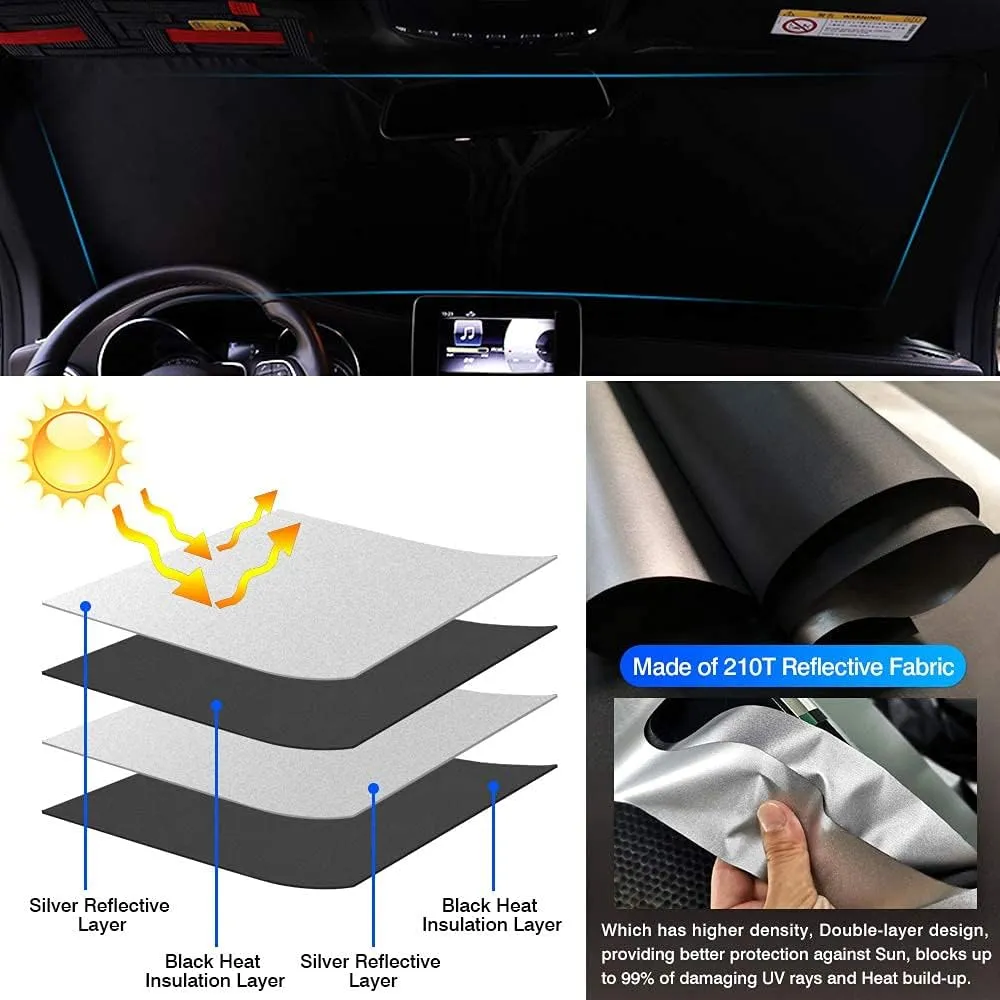 KUST Windshield Sun Shade for 2017-2024 Nissan Rogue Sport Accessories (Not for Rogue) Sunshade Foldable Sun Visor Protector Blocks UV Rays Keep Your Car Cooler