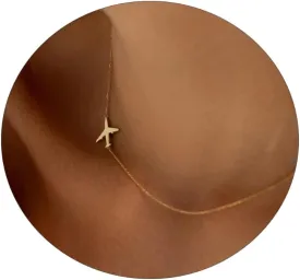 Kyerlyn Necklace for Women, Dainty Airplane/Swallow/Lightning Necklace Sideways Necklace Pendant Trendy Adjustable Chain Simple Choker Everyday Gifts