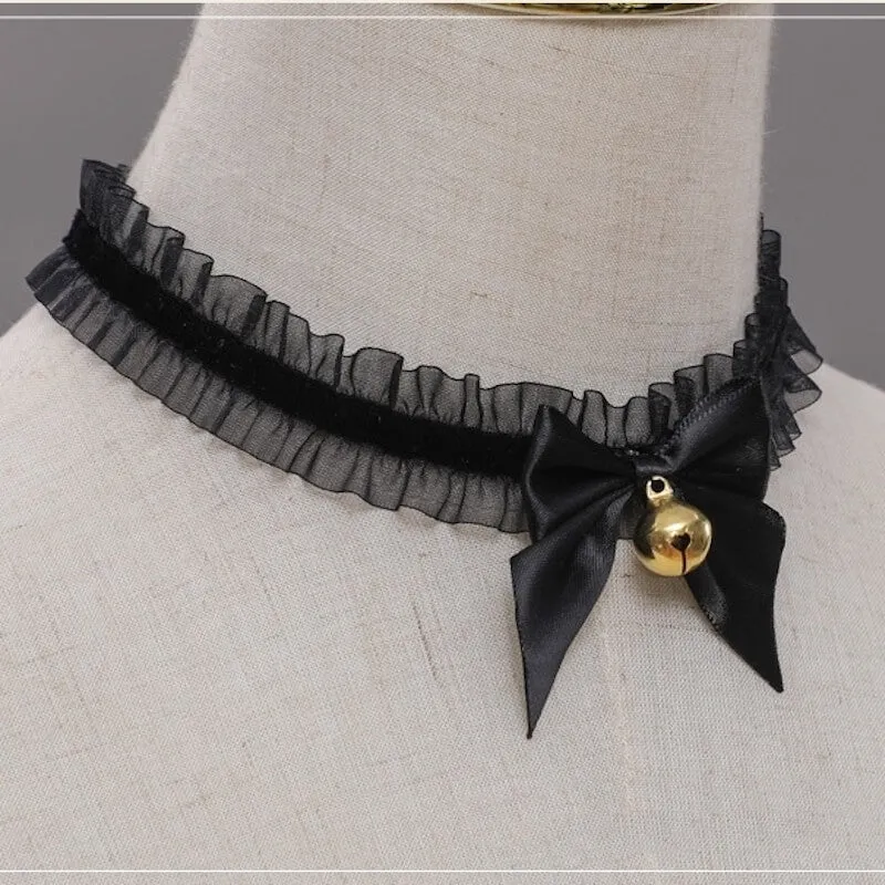 Lace bell necklace choker