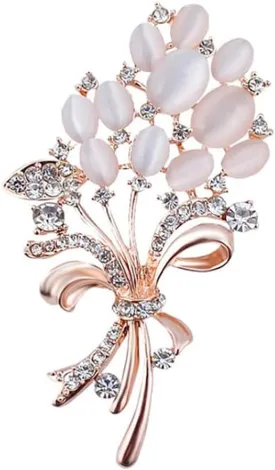 Large Brooch Pin Austrian Crystal Leaf Shape Bouquet Rhinestone Scarf Decoration Wreath Cloth Brooches Pins For Women Girls