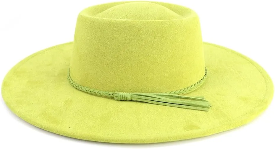 LIDHAY Wide Brim Fedora Hat for Men Women Big Rancher Felt Hat Pork Pie Jazz Hat