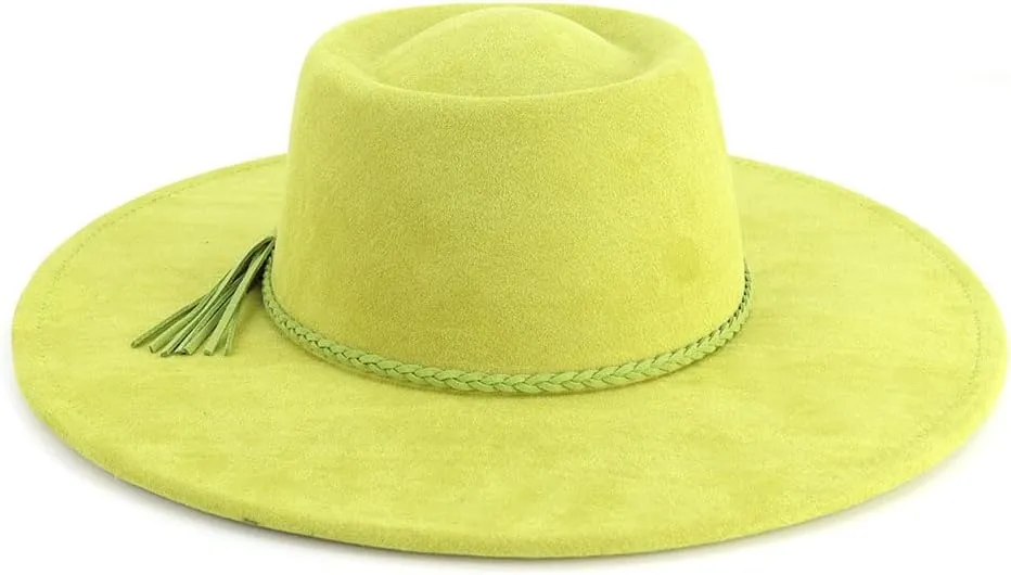 LIDHAY Wide Brim Fedora Hat for Men Women Big Rancher Felt Hat Pork Pie Jazz Hat
