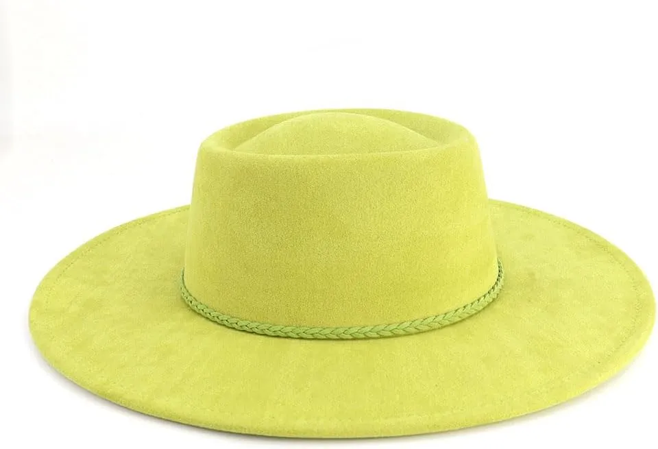 LIDHAY Wide Brim Fedora Hat for Men Women Big Rancher Felt Hat Pork Pie Jazz Hat