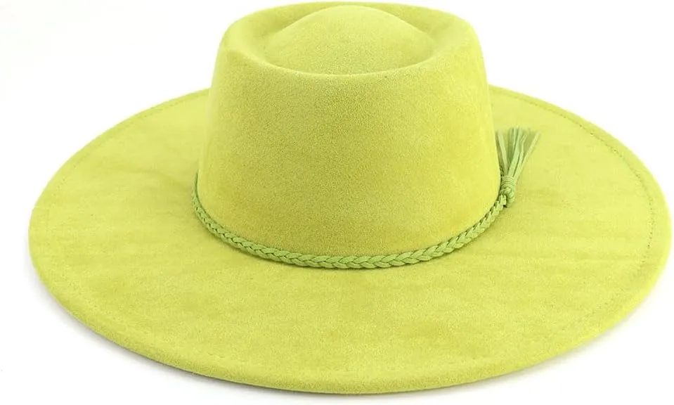 LIDHAY Wide Brim Fedora Hat for Men Women Big Rancher Felt Hat Pork Pie Jazz Hat
