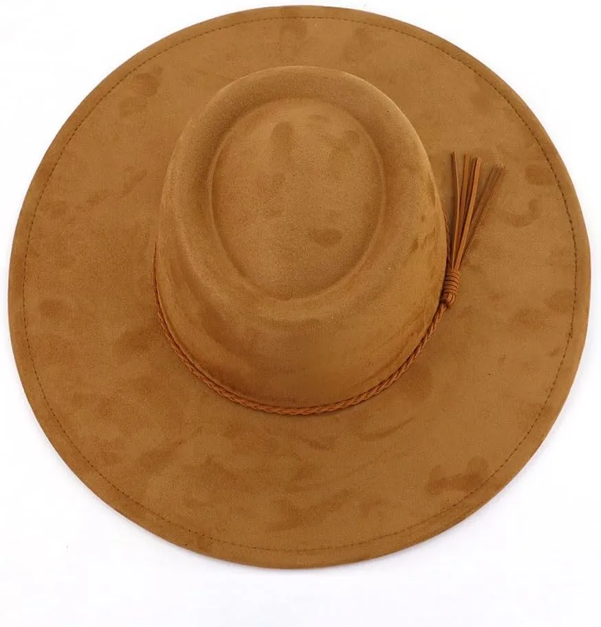 LIDHAY Wide Brim Fedora Hat for Men Women Big Rancher Felt Hat Pork Pie Jazz Hat