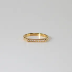 Linear Diamond Bar Ring