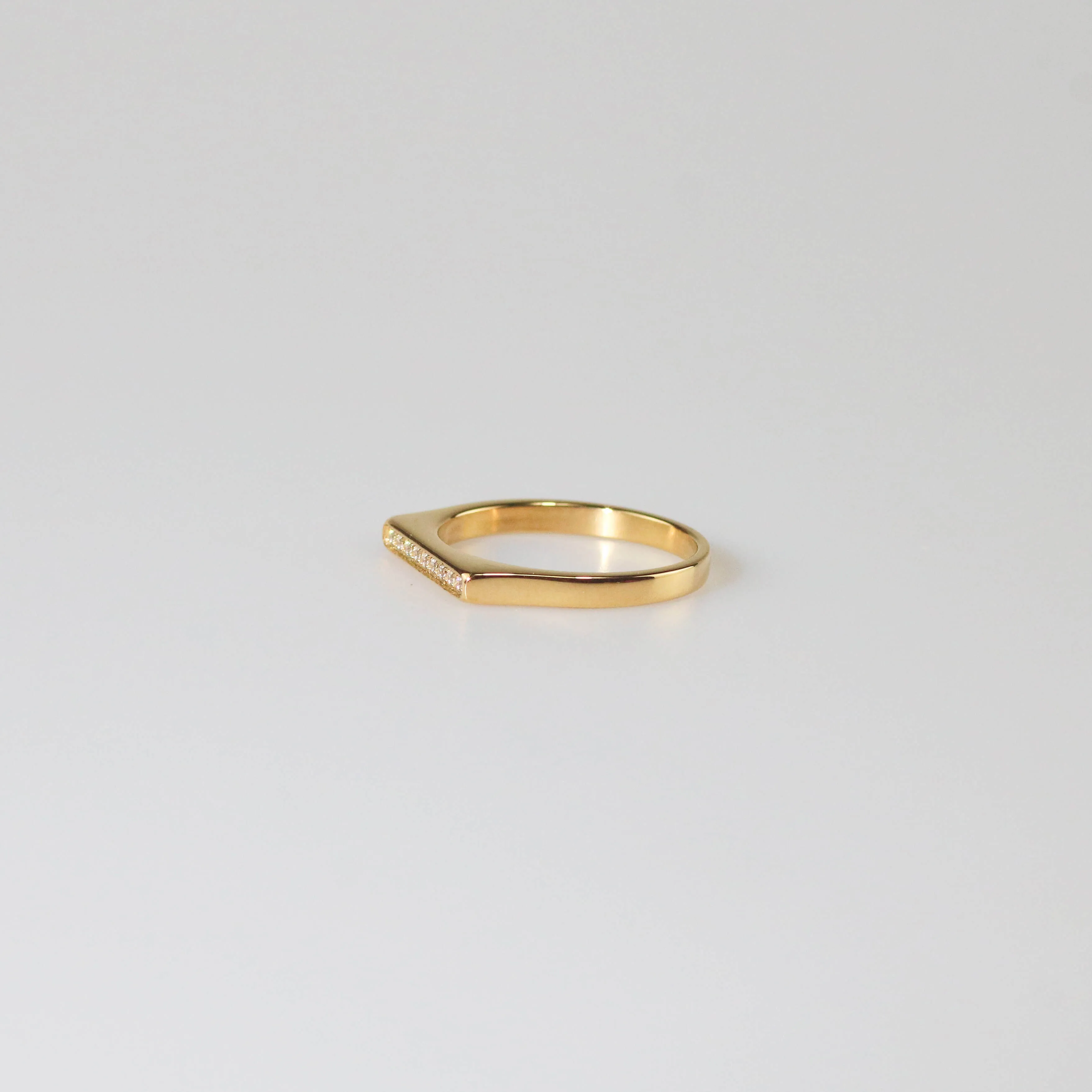 Linear Diamond Bar Ring