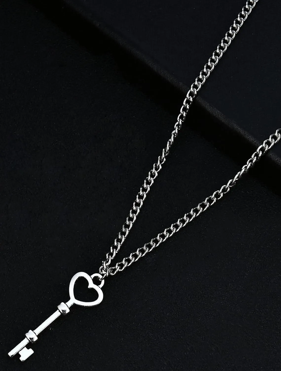 Lock Key Pendant Necklace Egirl Chains Lock Chain Necklace Statement Long Chain Punk Multilayer Choker for Women Men