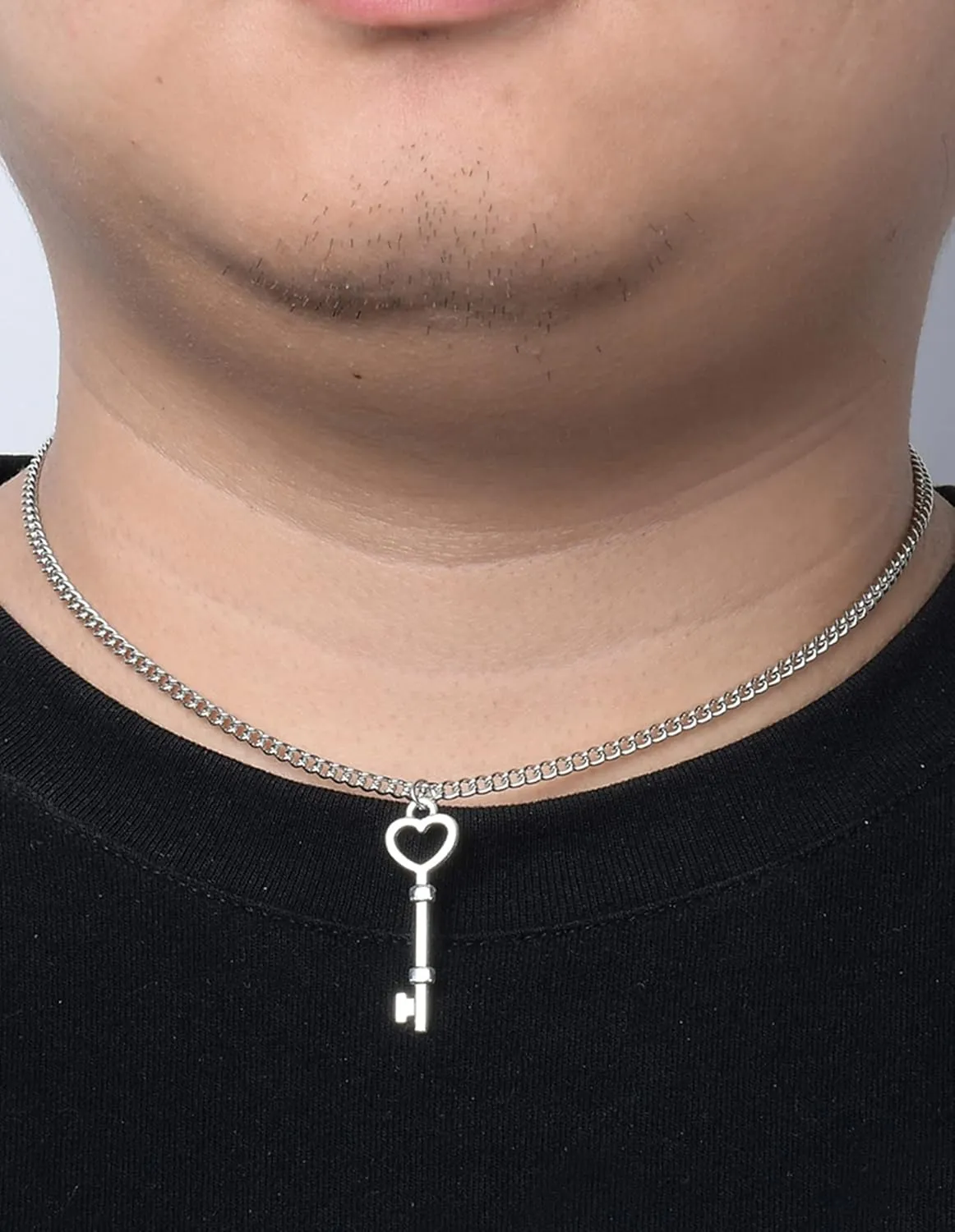 Lock Key Pendant Necklace Egirl Chains Lock Chain Necklace Statement Long Chain Punk Multilayer Choker for Women Men