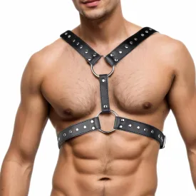 Men's Chest Harness Belt, Adjustable Body Harness Belt for Men, Sexy PU Leather Male Punk Chest Shoulder Harness Muscle Show Fashion Costumes Clubwear for Cosplay Party Nightclub