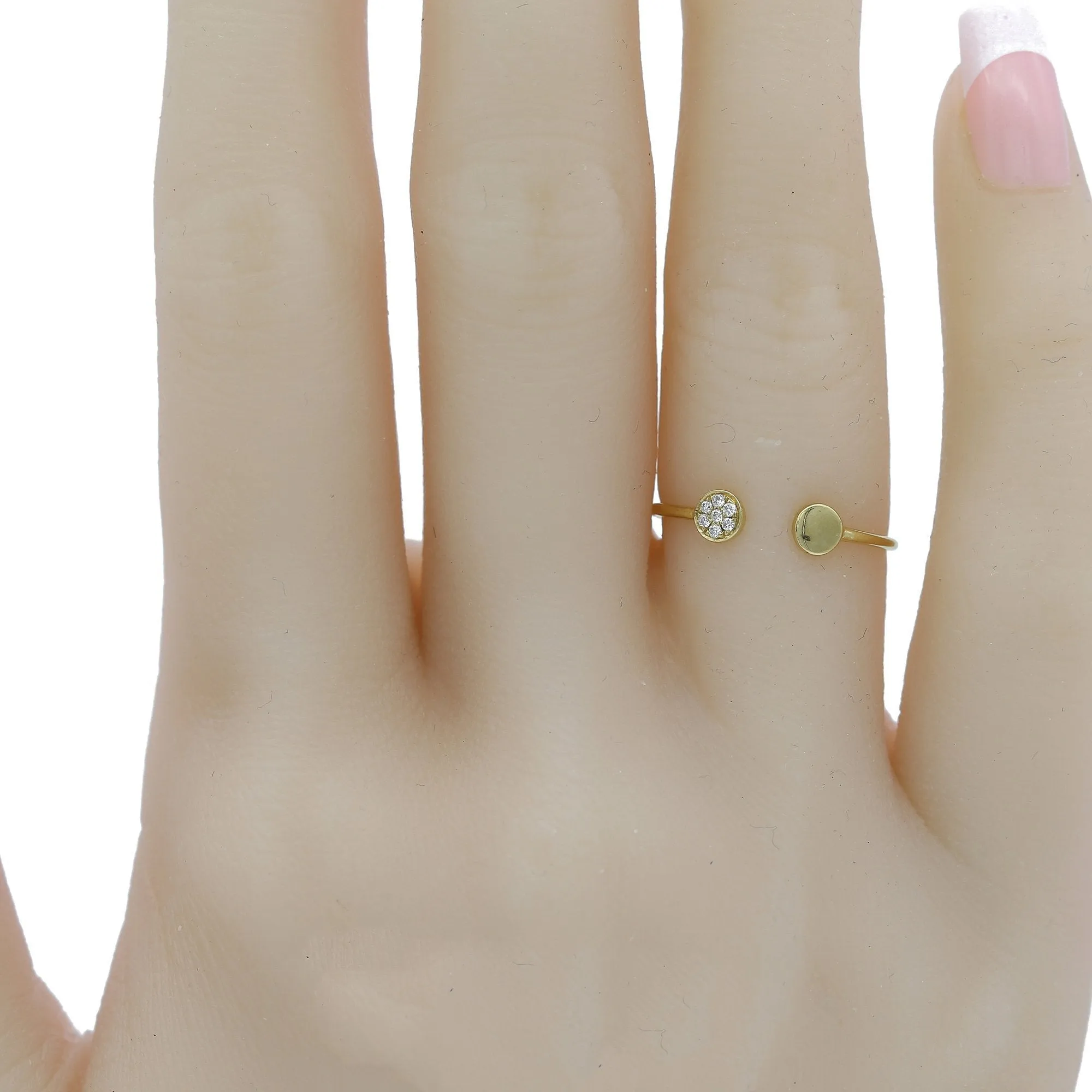 Minimalist 0.03CT Diamond Hug Ring Set in 18K Yellow Gold