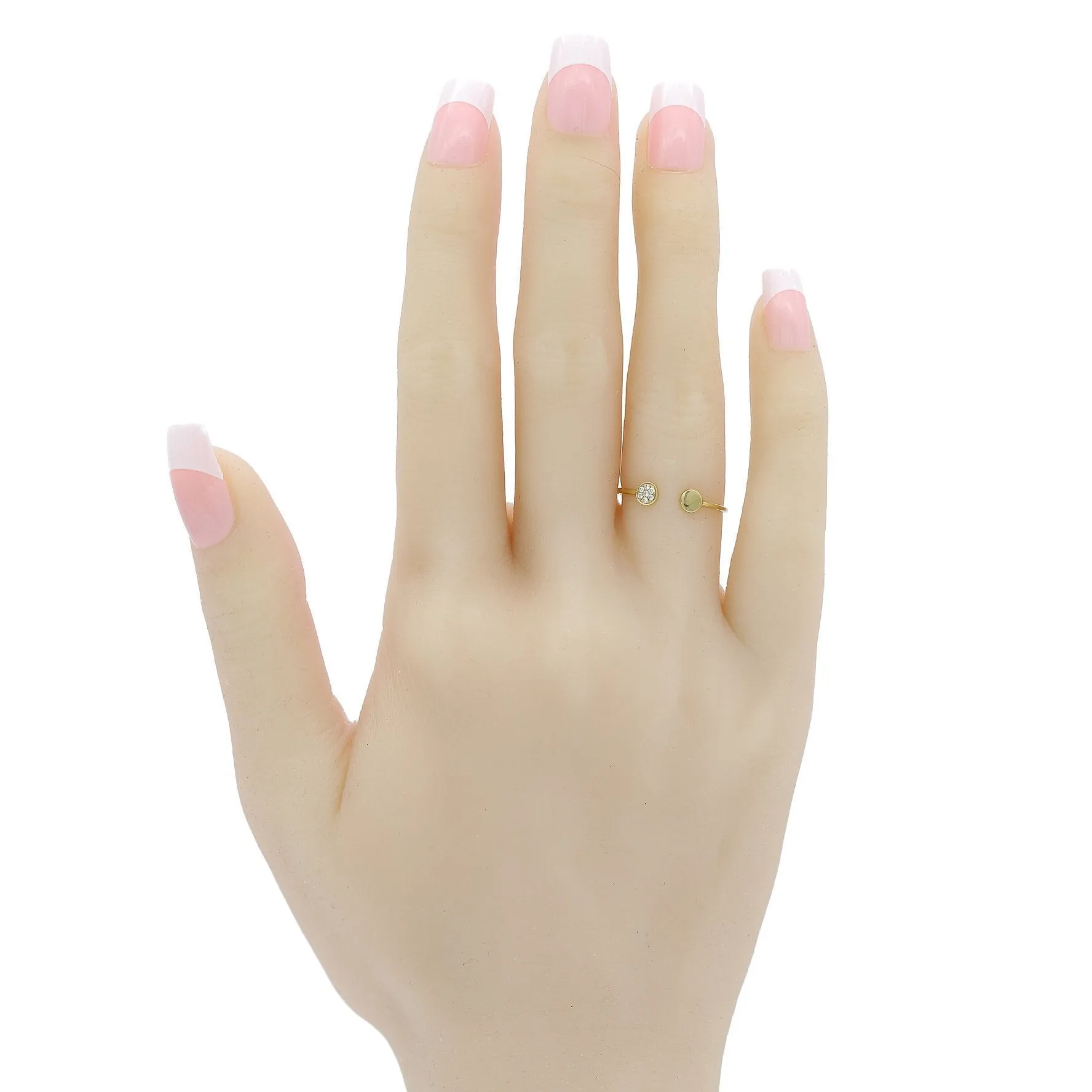 Minimalist 0.03CT Diamond Hug Ring Set in 18K Yellow Gold