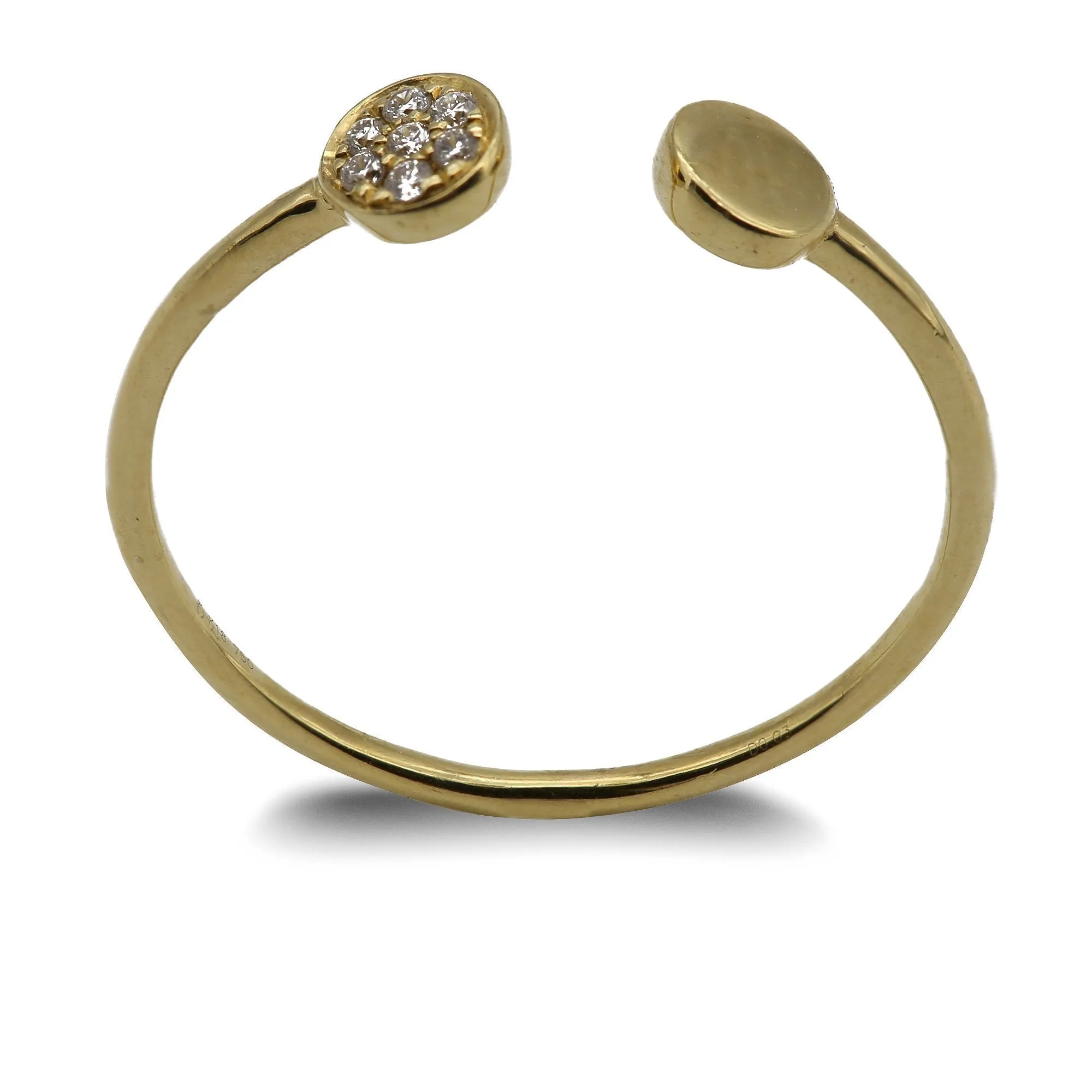 Minimalist 0.03CT Diamond Hug Ring Set in 18K Yellow Gold
