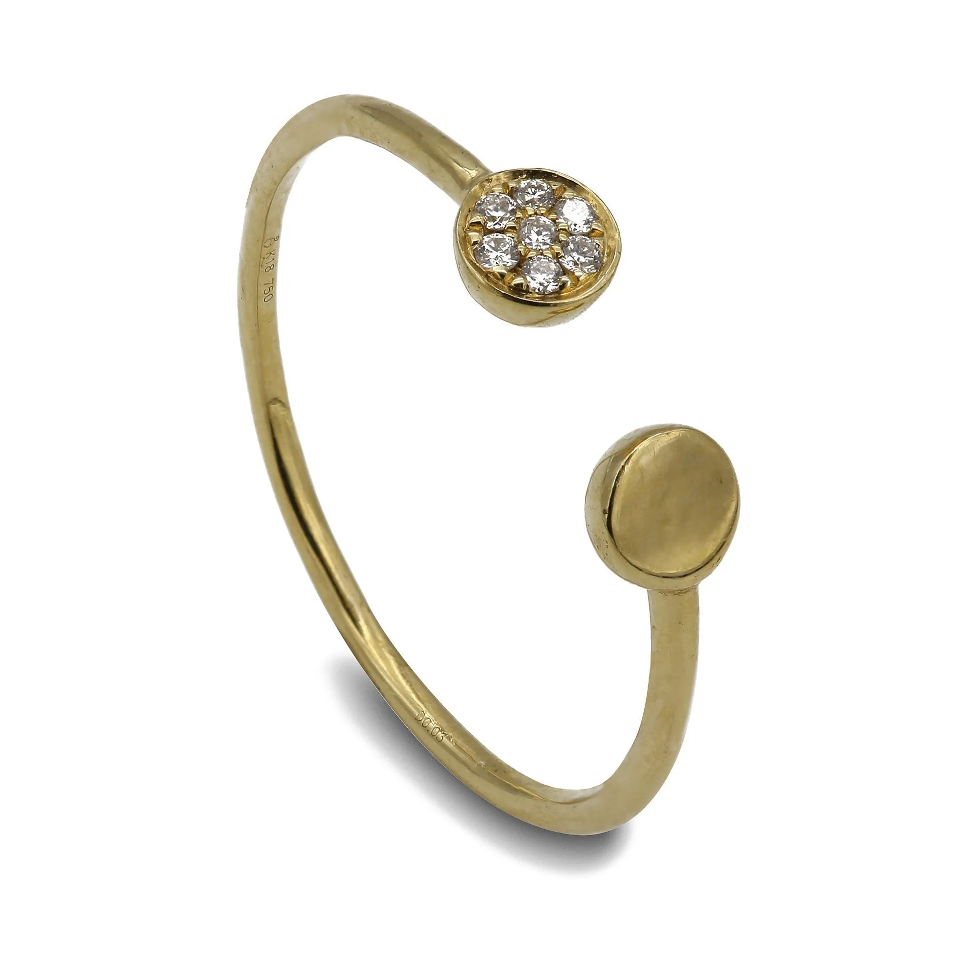 Minimalist 0.03CT Diamond Hug Ring Set in 18K Yellow Gold