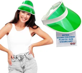 Nicky Bigs Novelties Retro Colorful Plastic Sun Visor Hat, Tourist Bingo Casino Dealer Costume, Tennis Golf Visor for Women