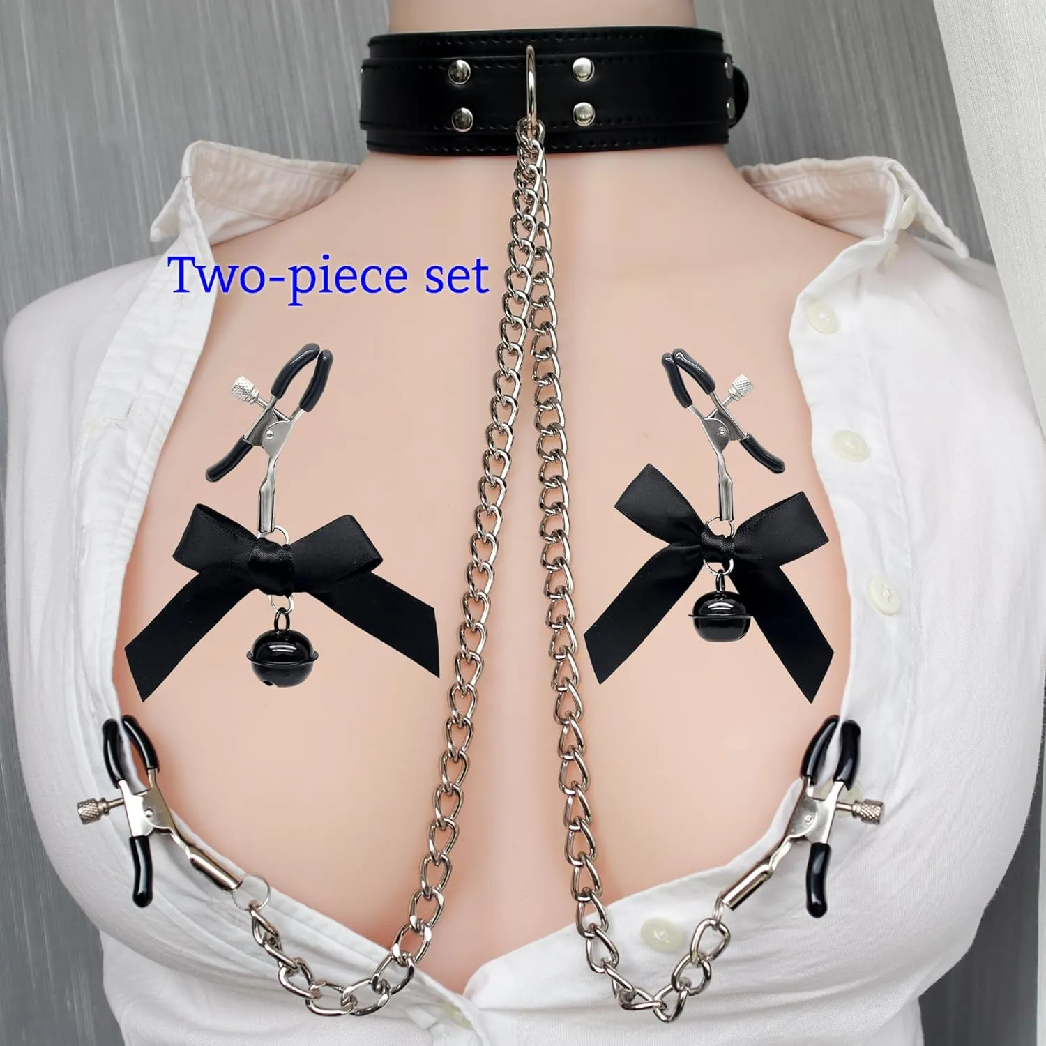 Nipple Clamps with Chain Necklace for Women Non Piercing Adjustable Choker Body Chain Fake Nipple Piercing Jewelry