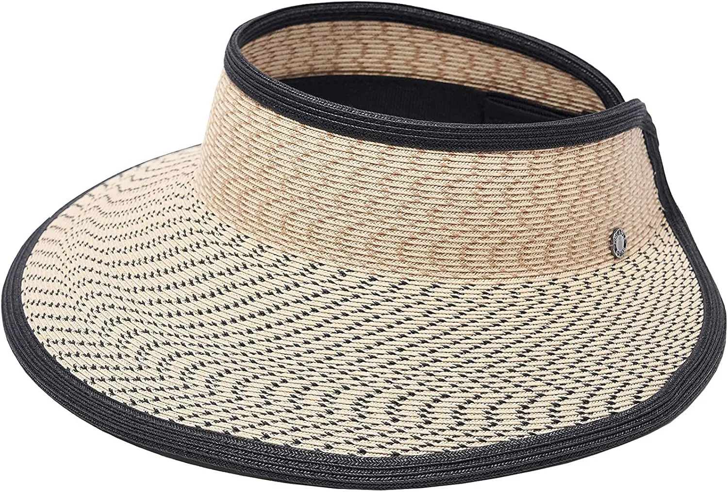 Pineapple&Star Vienna Visor Womens Summer Sun Straw Packable UPF 50  Beach Hat