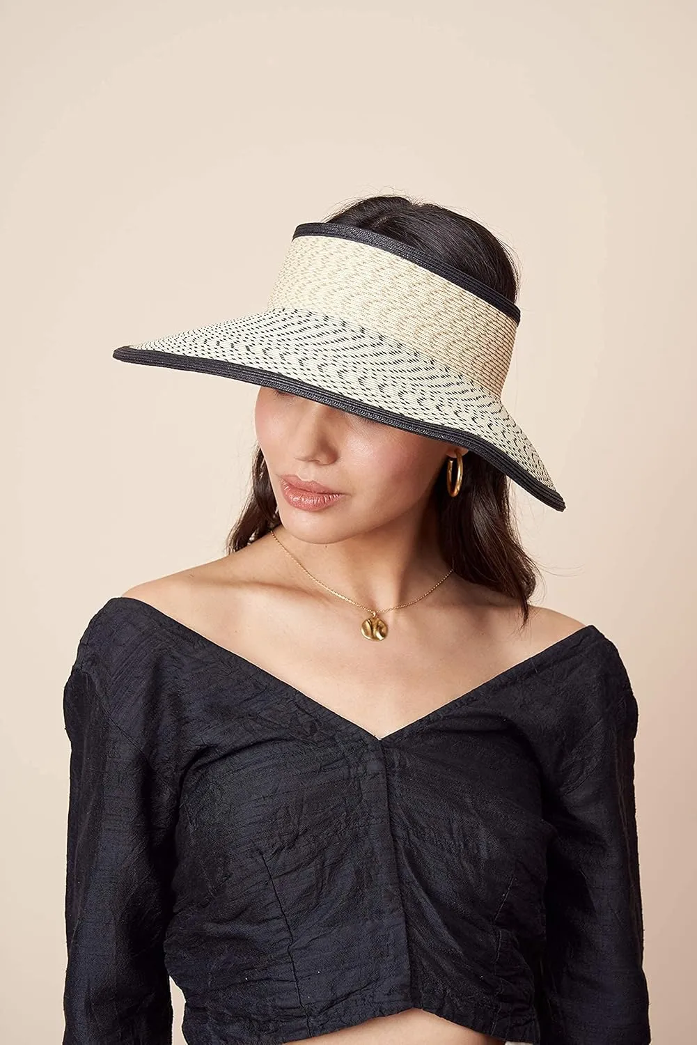 Pineapple&Star Vienna Visor Womens Summer Sun Straw Packable UPF 50  Beach Hat
