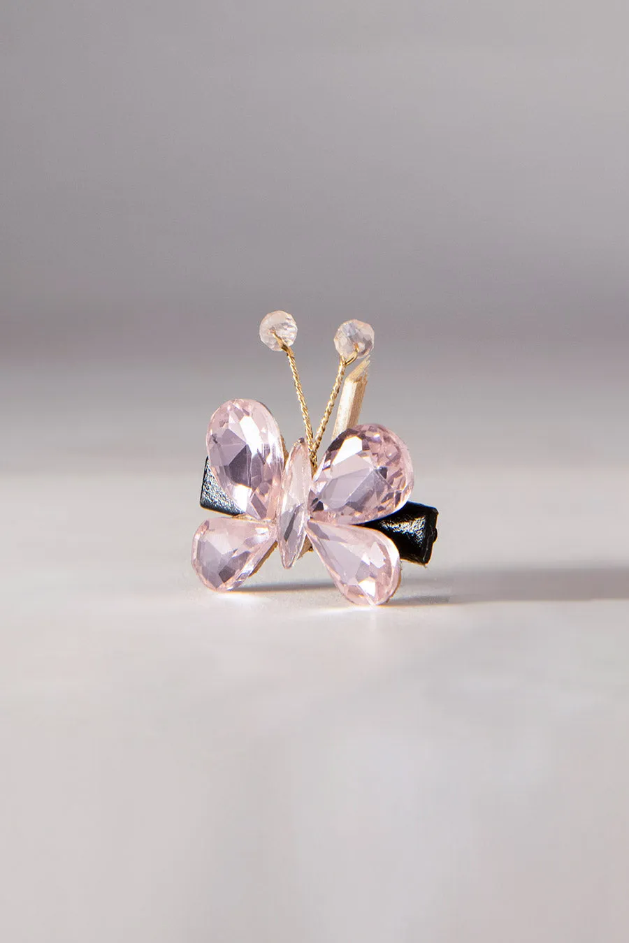 Pink Crystal Butterfly Clips