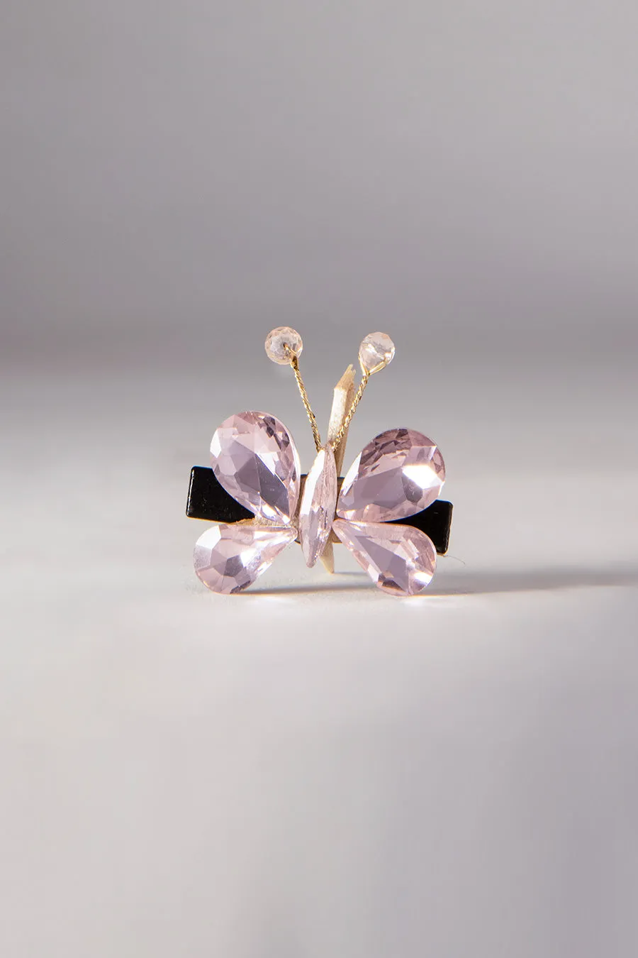 Pink Crystal Butterfly Clips