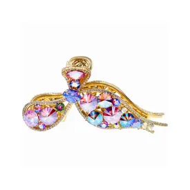 Purple Dream Butterfly Bow Hair Claw Clip Jaw Swarovski Crystals Large Size