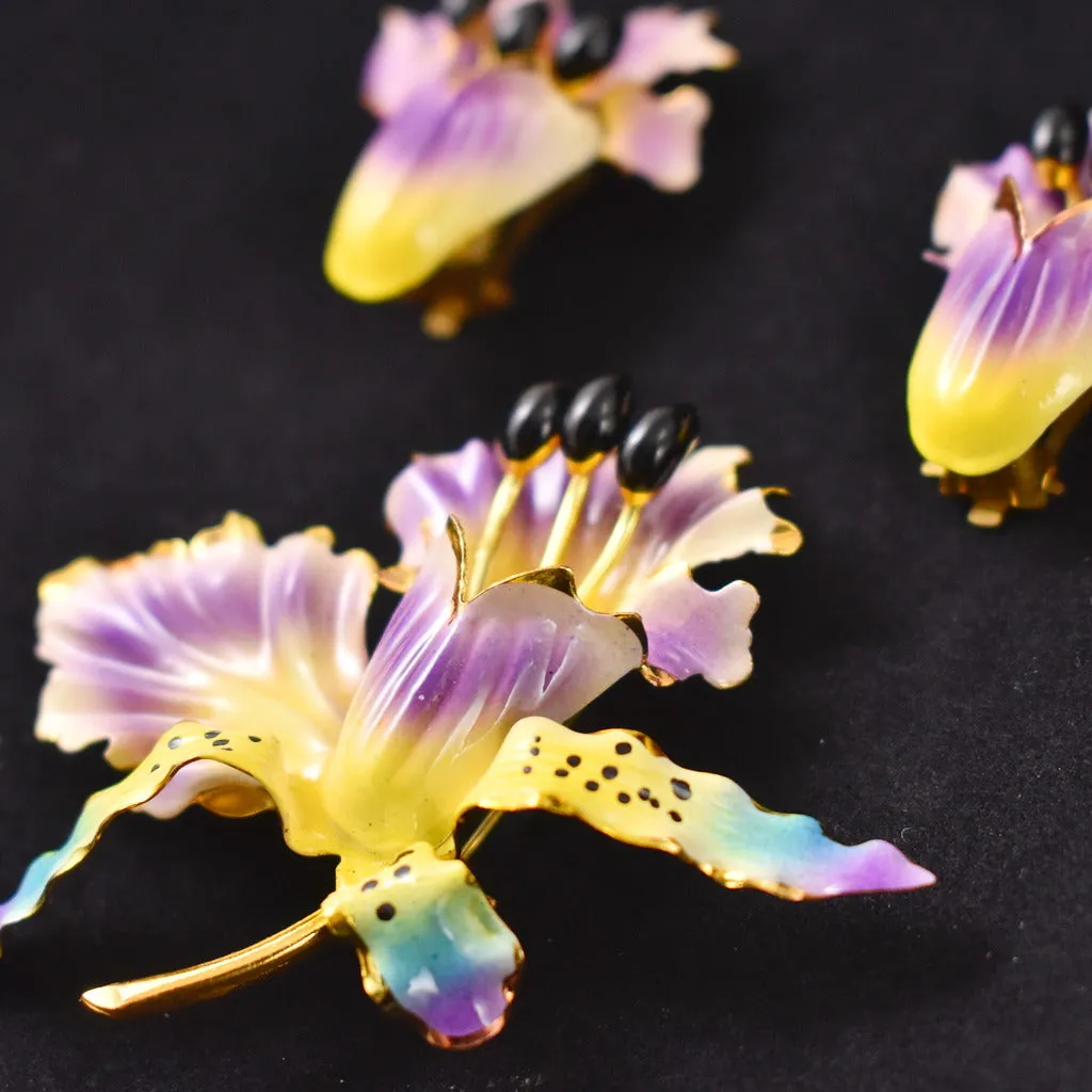 Purple Flower Enamel Set