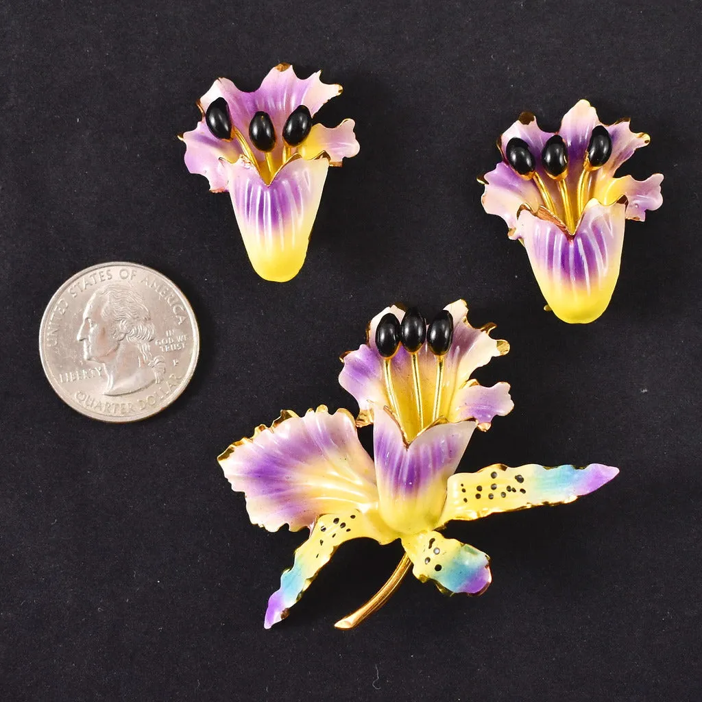 Purple Flower Enamel Set
