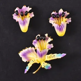 Purple Flower Enamel Set