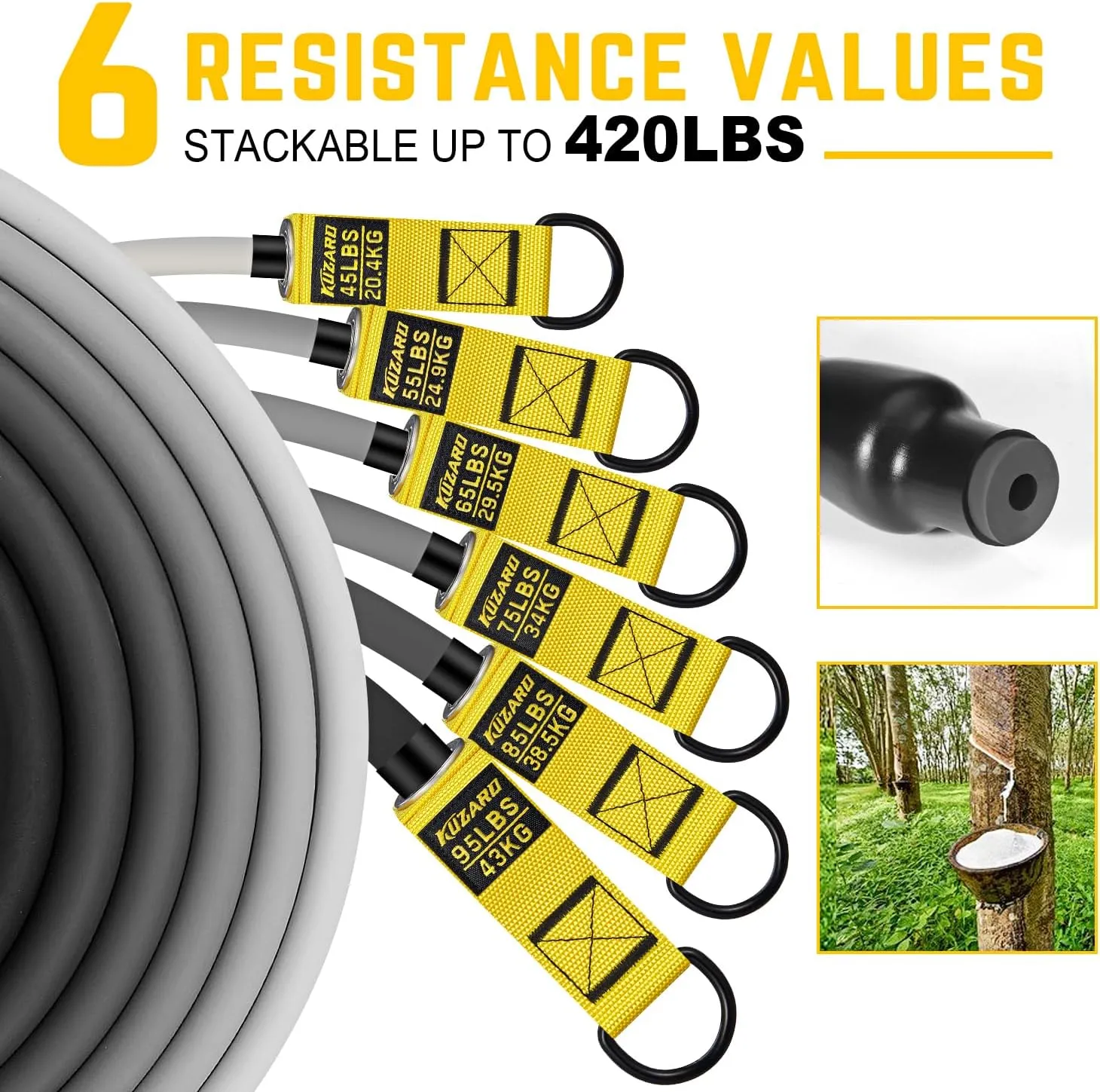 Resistance Bands for Working Out, 300lbs/360lbs Heavy Exercise Bands with Handles, Workout Bands for Men, Weight Bands Set for Muscle Training, Strength, Slim, Yoga, Home Gym Equipment