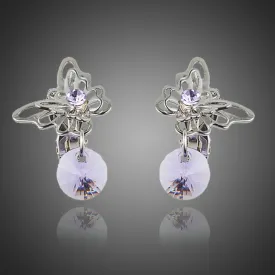 Rhinestone Butterfly Clip Earrings
