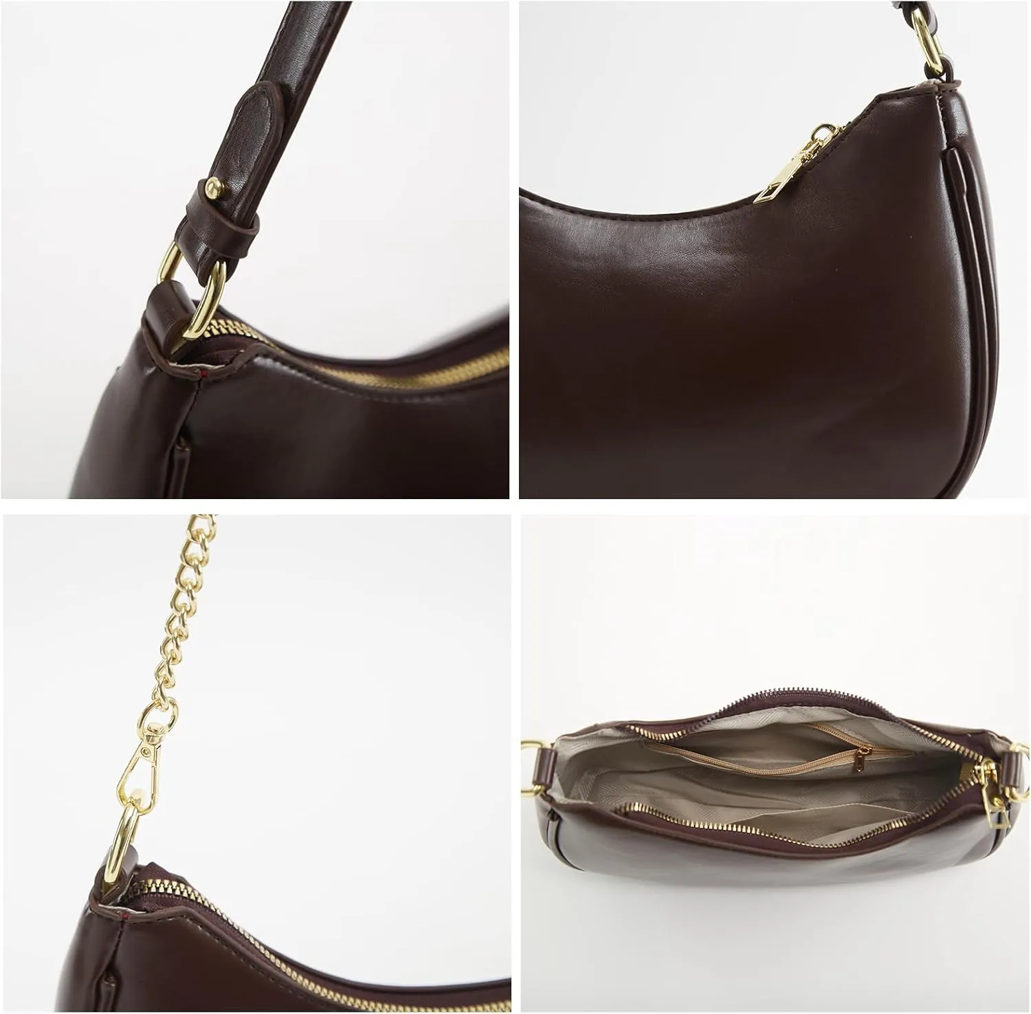 Shoulder Bag for Women Y2K Trendy Hobo Handbags Purse Vegan Leather Clutch Handbag with 2 Adjustable Removable Straps