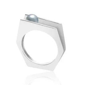 Silver Grey Pearl Alvaro Ring