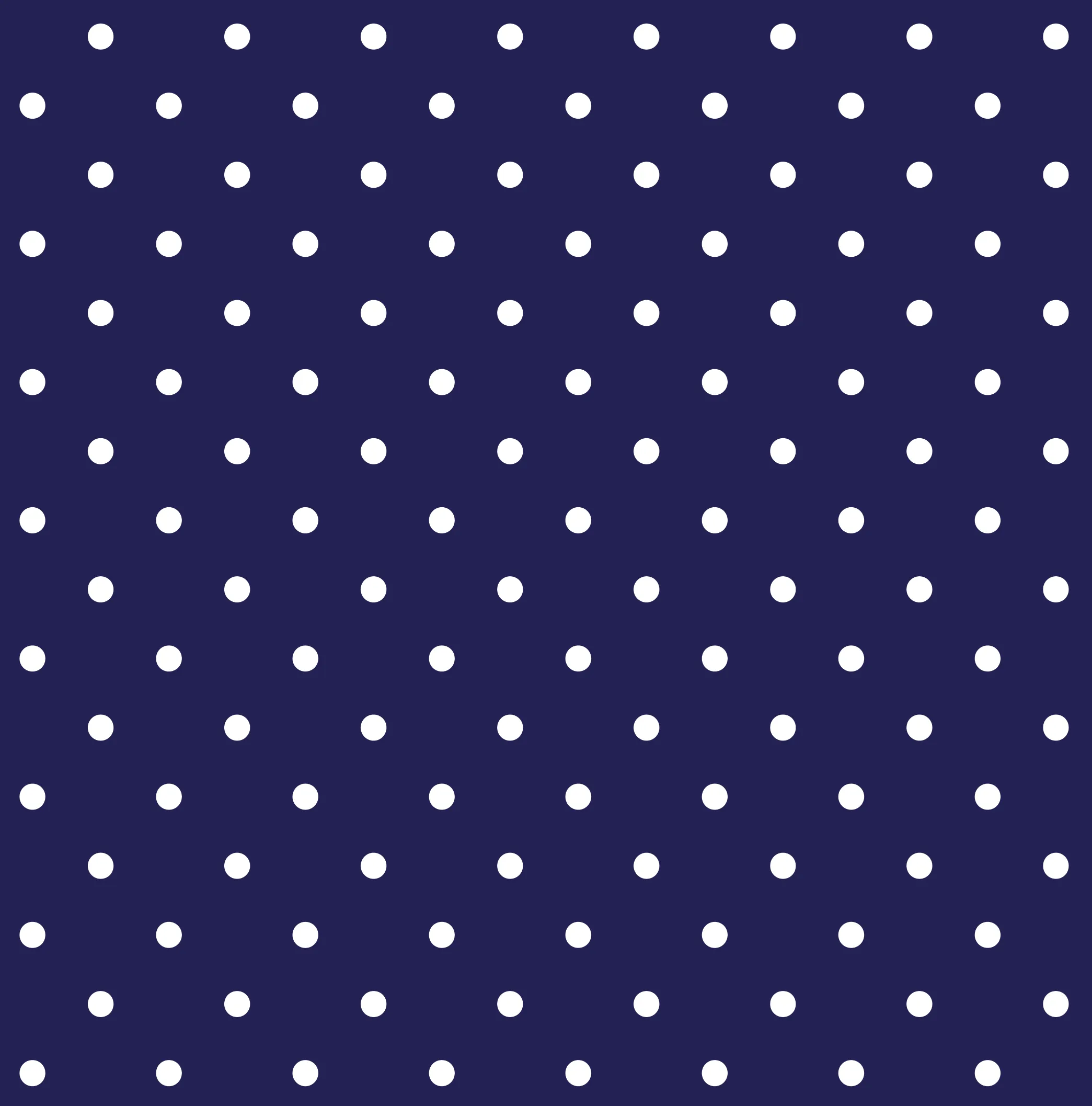 Square Brim - Navy with White Polka Dots
