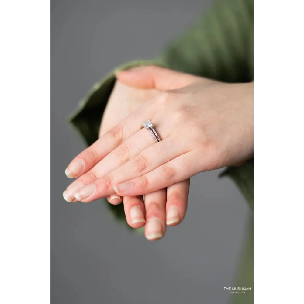 Stacking Ring Set Cubic Zirconia Sterling Silver Ring