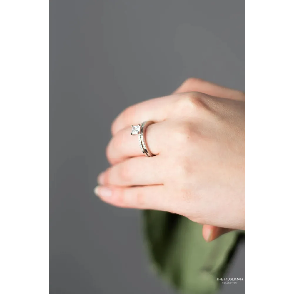Stacking Ring Set Cubic Zirconia Sterling Silver Ring