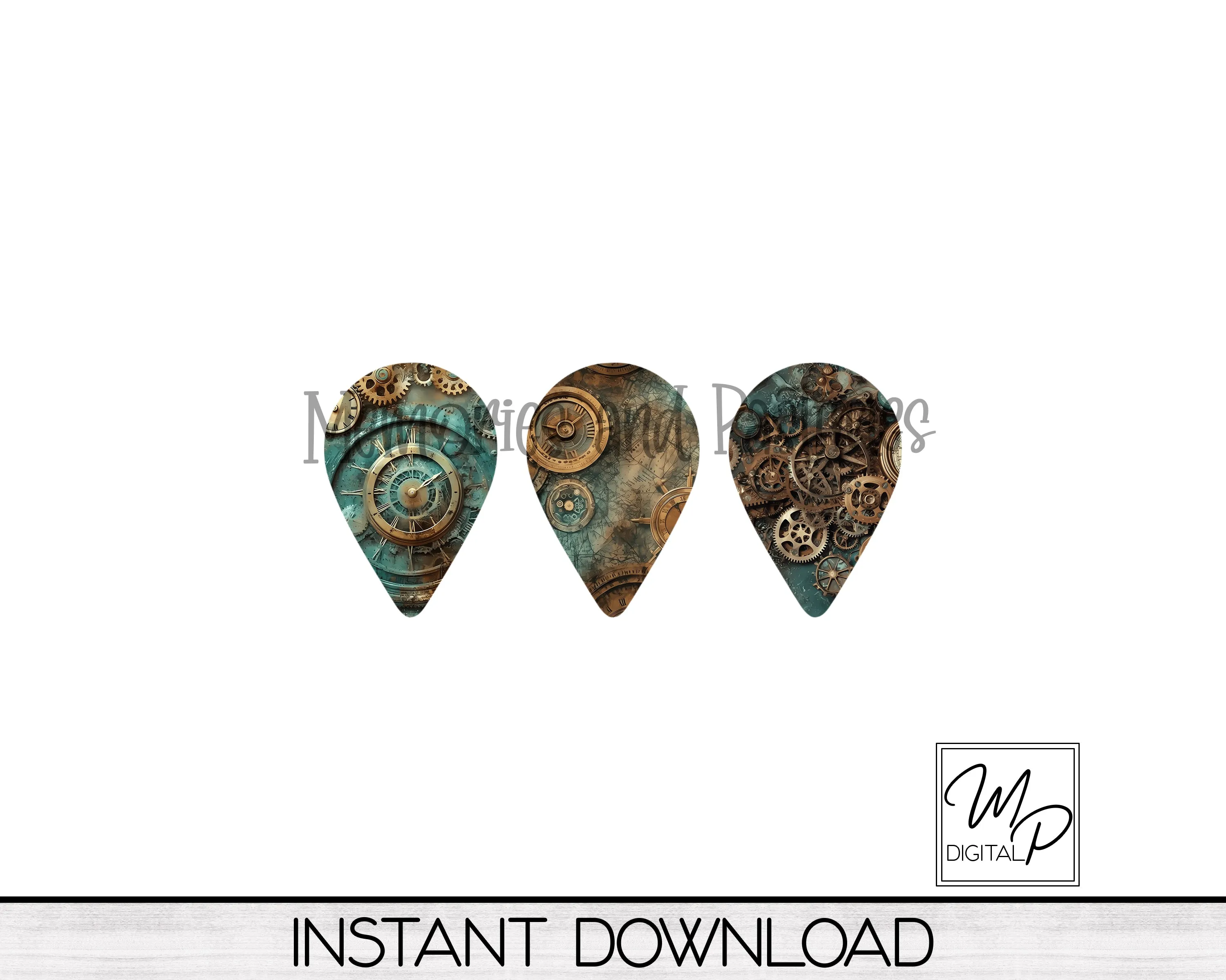 Steampunk Upside Down Teardrop Earring Design BUNDLE for Sublimation