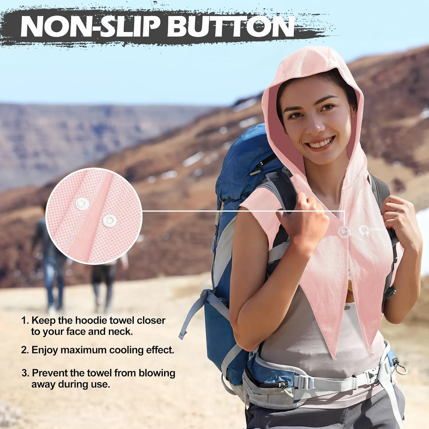 Sukeen Cooling Hoodie Towel, Instant Cooling Towels for Neck and Face, Quick Drying Cooling Towels for Hot Weather Workout