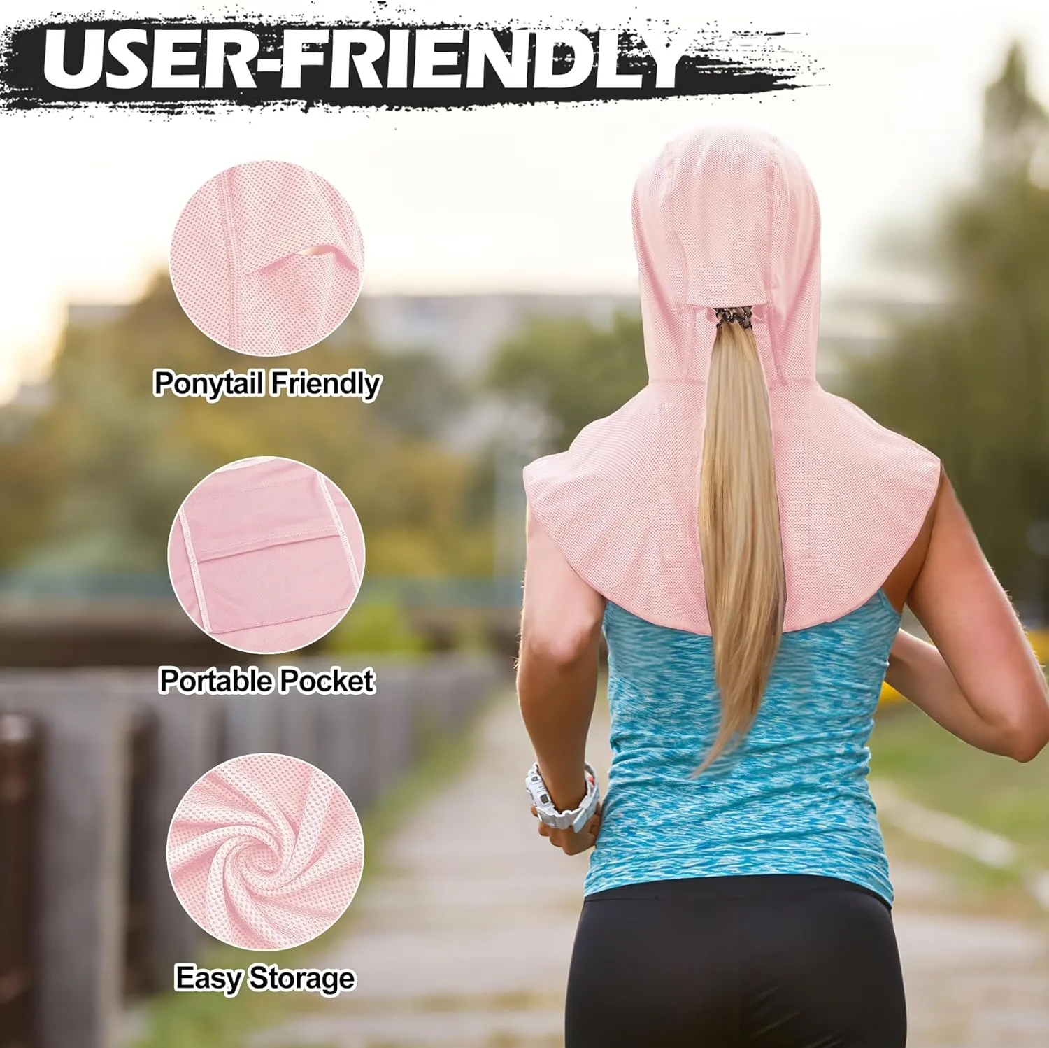 Sukeen Cooling Hoodie Towel, Instant Cooling Towels for Neck and Face, Quick Drying Cooling Towels for Hot Weather Workout