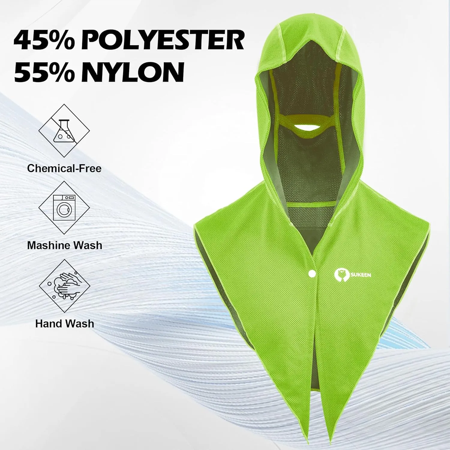 Sukeen Cooling Hoodie Towel, Instant Cooling Towels for Neck and Face, Quick Drying Cooling Towels for Hot Weather Workout