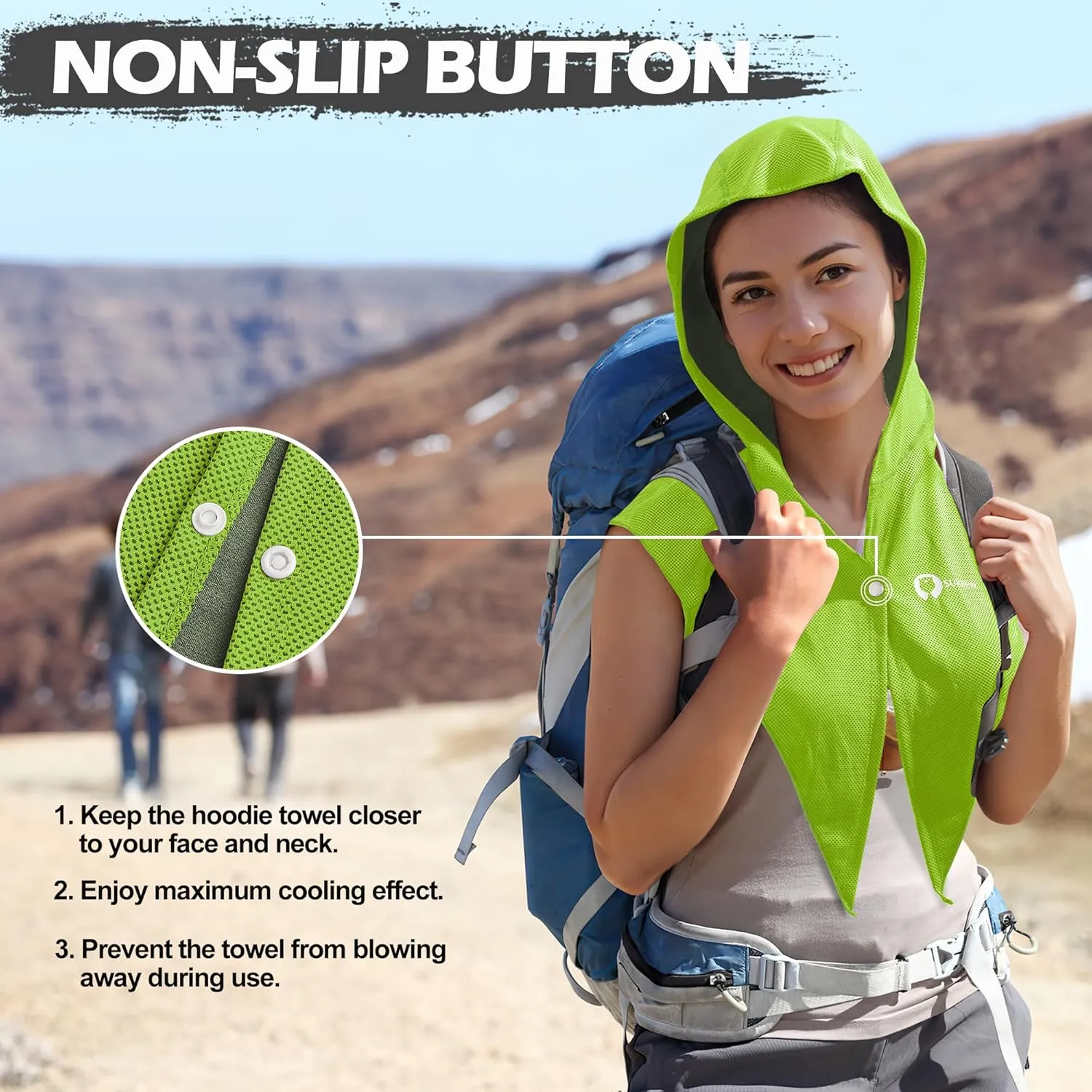 Sukeen Cooling Hoodie Towel, Instant Cooling Towels for Neck and Face, Quick Drying Cooling Towels for Hot Weather Workout