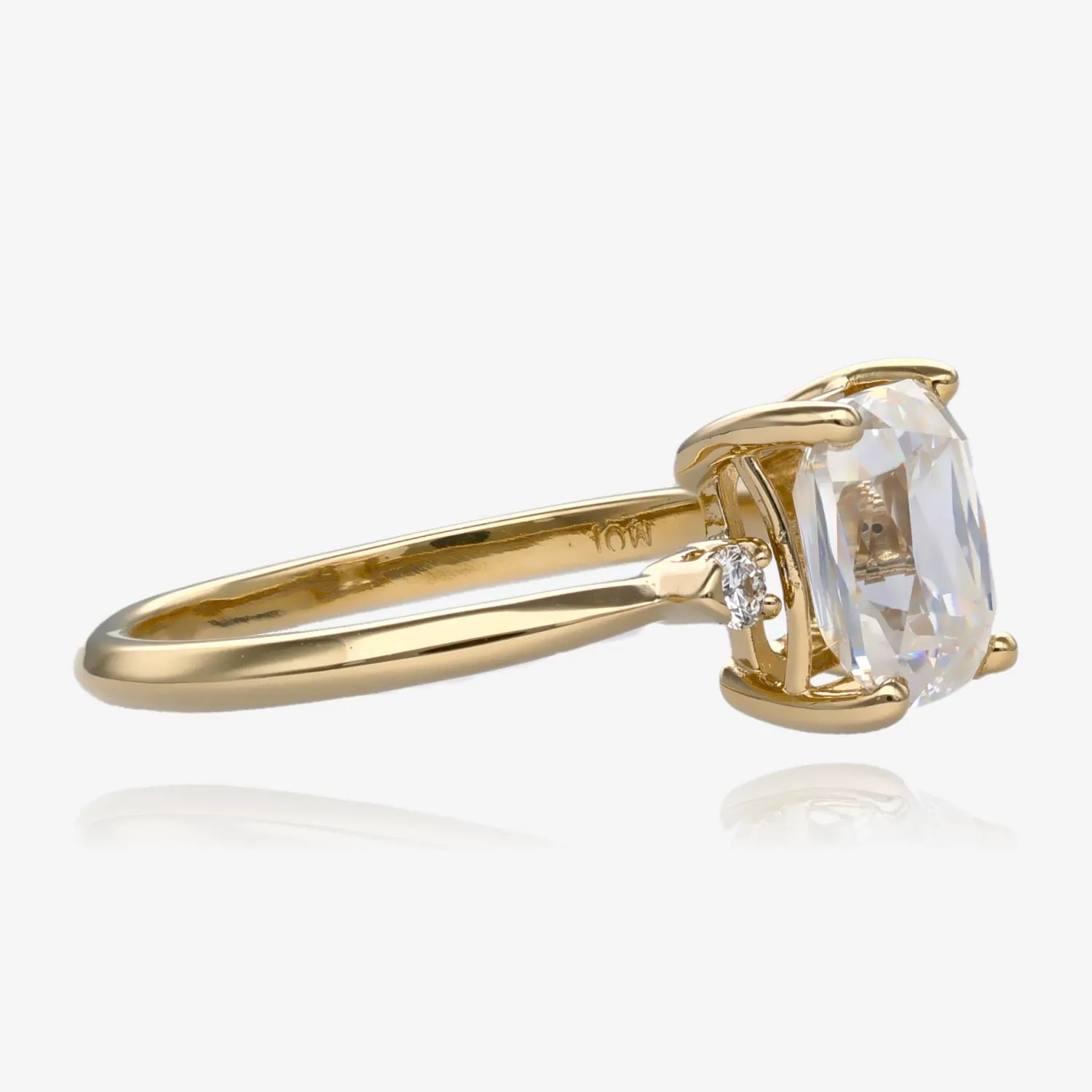 Tesseract Ring in Moissanite and Yellow Gold