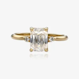 Tesseract Ring in Moissanite and Yellow Gold