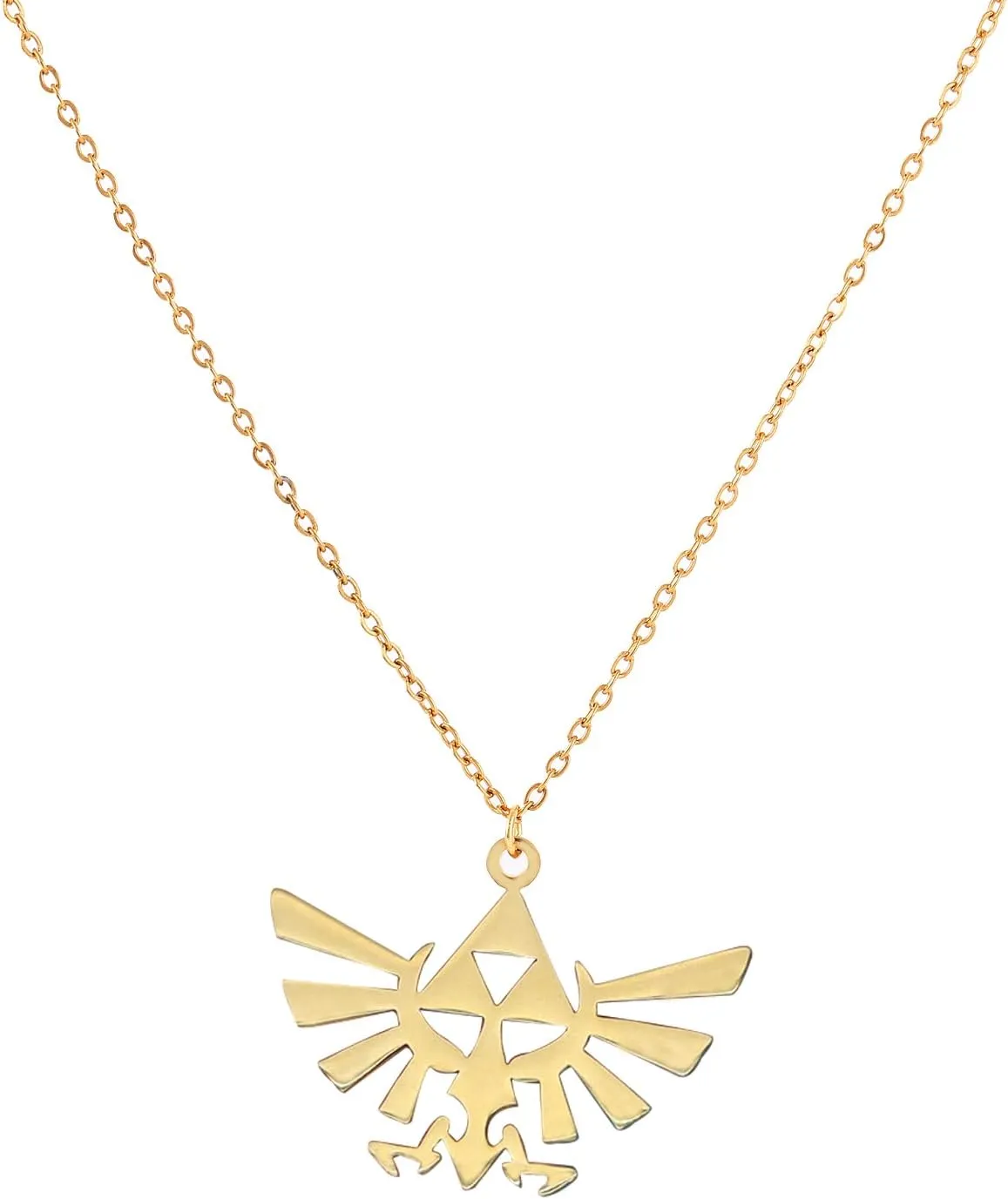 The Legend of Zeldas Pendant Necklace for Men Women Stainless Steel Triforce Triangle Amulet Choker Necklace