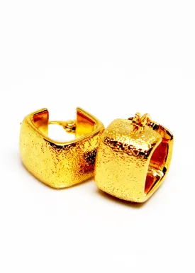 The "Luca" Gold Plated Textured Box Hoops