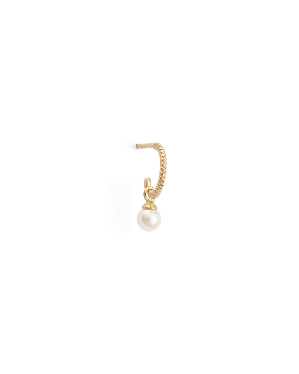 TINY PEARL HOOPS (18K GOLD PLATED)