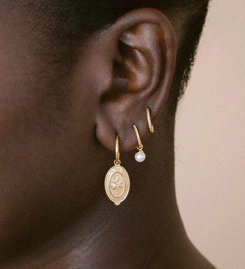 TINY PEARL HOOPS (18K GOLD PLATED)