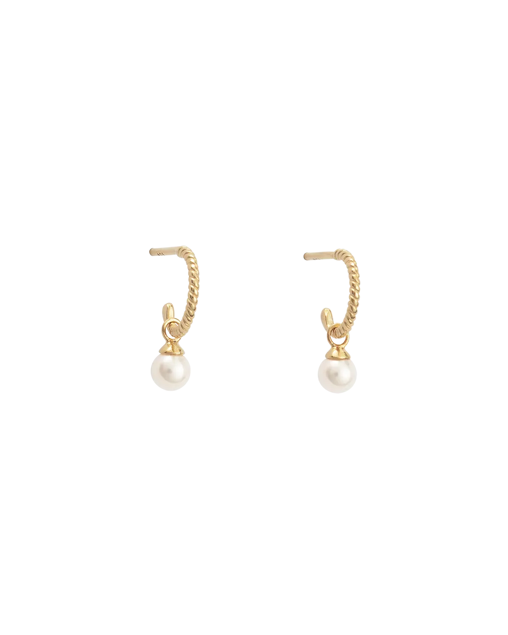 TINY PEARL HOOPS (18K GOLD PLATED)