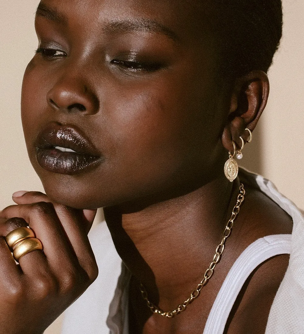 TINY PEARL HOOPS (18K GOLD PLATED)