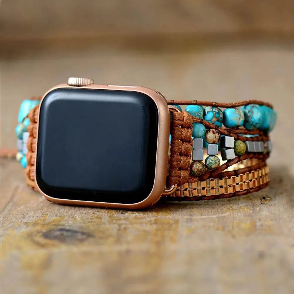 Turquoise Healing Beads Apple Watch Strap