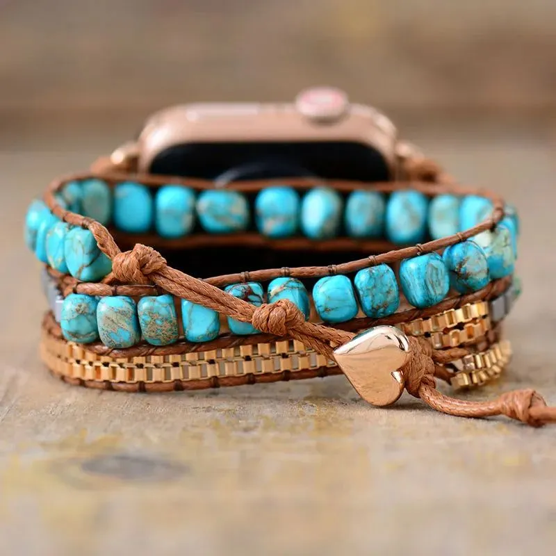 Turquoise Healing Beads Apple Watch Strap